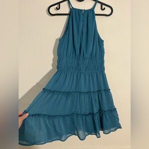 Dusty Blue Halter Dress from Trixxi